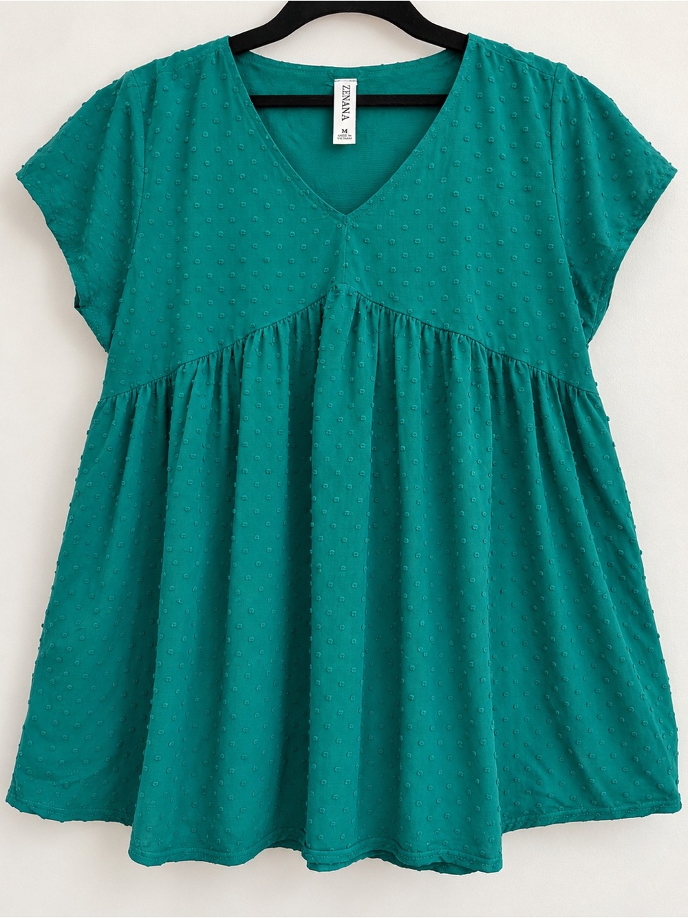 Zenana Outfitters Teal V-Neck Babydoll Mini Dress